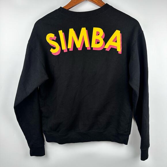 Simba Crew Sweatshirt Spell out Disney The Lion King Black Medium - Picture 3 of 8